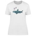 thumbnail image 1 of Cartoon Shark In Love T-Shirt Women -Image by Shutterstock, Female XX-Large, 1 of 2