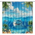 thumbnail image 1 of Cartoon Shark Shower Curtain Funny Sea Animal Fish Underwater Ocean Theme for Girls Kids Bathroom Curtains Decor Fabric Set Include Hooks,(36" Wx70 H), 1 of 4