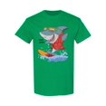 thumbnail image 1 of Cartoon Shark Surfing T-Shirt Men -Image by Shutterstock, Male Small, 1 of 2