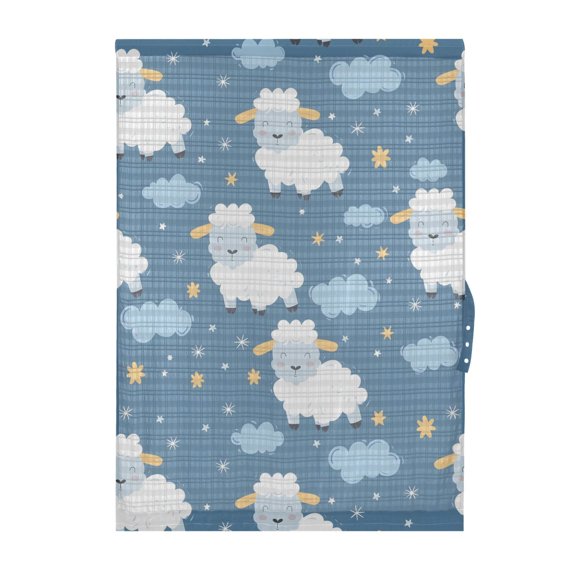 Cartoon Sheep Pattern Door Curtain Sheer Privacy Light Filtering Window Panel 1 Panel 25x40 Inch