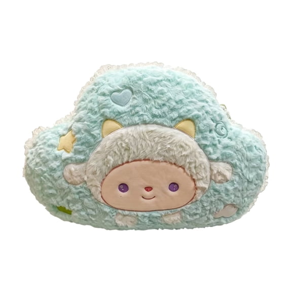 Cartoon Sheep Plush Throw Pillow Soft Stuffed Cushion for Bed Sofa and Chair Cloud Shape Decorative Accent for Room