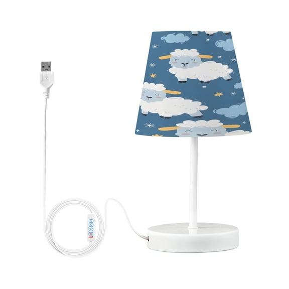 Cartoon Sheep Stars Clouds Desk Lamp LED Table Nightstand Lamps with 3 Color Temperatures for Home Bedroom Living Room Decor 6x11