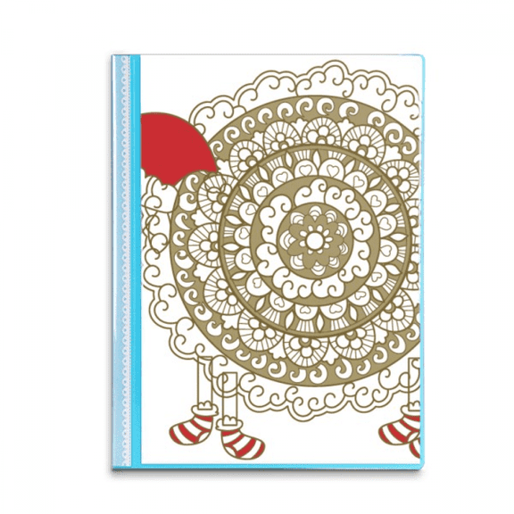 Cartoon Sheep mas Hat Socks Book Sheet Protectors Portfolio Binder Folder