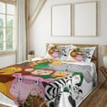 thumbnail image 1 of Ambesonne Colorful Fitted & Top Sheet Set with Shams, Exotic Savannah Animals, Multicolor, 1 of 4