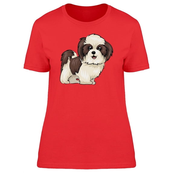 Cartoon Shih Tzu Dog T-Shirt Women -Image by Shutterstock, Female Medium