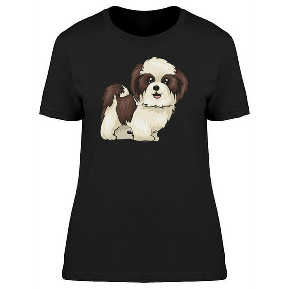 Cartoon Shih Tzu Dog T-Shirt Women -Image by Shutterstock, Female x-Large