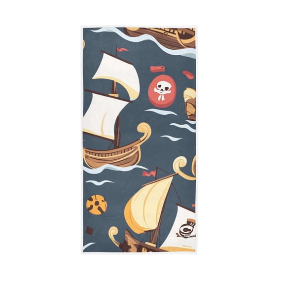 Cartoon Ship Face Towel Absorbent Hand Towels Bath Sport Gym
