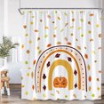 thumbnail image 1 of Cartoon Shower Curtain Autumn Leaf Heart Pattern Pink Love Doodle Bathroom r Kid Polyester Bath Curtain with Hook, 1 of 7