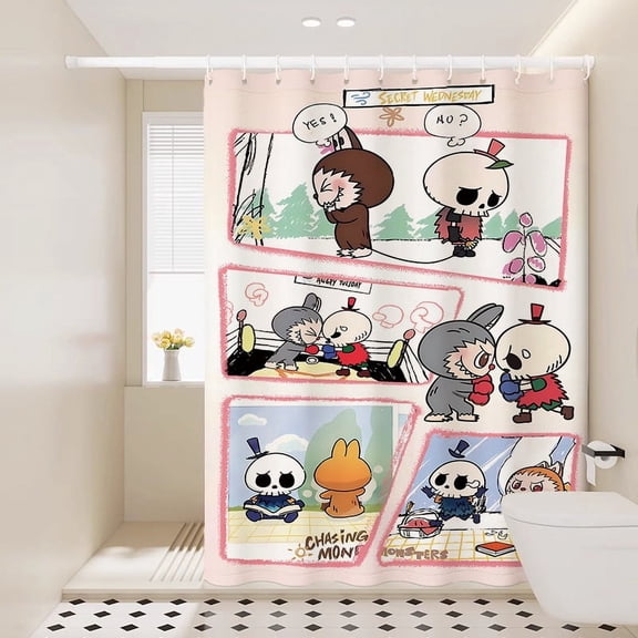 Cartoon Shower Curtain Bathroom Curtain Funny Cute Waterproof Shower Curtains for Bathroom 70x70 Inches
