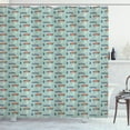 thumbnail image 1 of Cartoon Shower Curtain, Dogs Driving through Cactus and Skulls Deserted Area Funny Graphic Illustration, Fabric Bathroom Set with Hooks, 69"W X 84"L Extra Long, Multicolor, by Ambesonne, 1 of 3