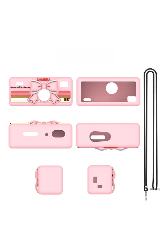 Cartoon Silicone Case with Lanyard for KODAK Charmera Keychain Digital Camera
