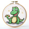 Cartoon Simple Aligator DIY Stamped Cross Stitch Kits Easy for