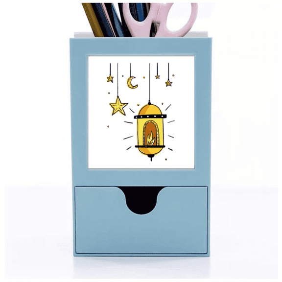 Cartoon Simple Geometric Shapes Pattern Desk Supplies Organizer Pen Holder Card
