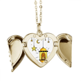 thumbnail image 1 of Cartoon Simple Geometric Shapes Pattern Folded Wings Peach Heart Pendant Necklace, 1 of 4