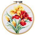 thumbnail image 1 of Cartoon Simple Iris Flower 11CT Stamped Cross Stitch Kits Easy for Beginners Child with Hoop DIY Needlepoint Counted Embroidery Kits Art Craft Wall Decor 12x12IN(3), 1 of 9
