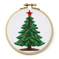 thumbnail image 1 of Cartoon Simple Merry Christmas Tree DIY Stamped Cross Stitch Kits Easy for Beginners Children with Hoop 11CT Needlepoint Counted Embroidery Kits Art Craft Wall Decoration 12x12inch(7), 1 of 9