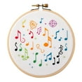 thumbnail image 1 of Cartoon Simple Music Notation 11CT Stamped Cross Stitch Kits Easy for Beginners Child with Hoop DIY Needlepoint Counted Embroidery Kits Art Craft Wall Decor 12x12IN(1), 1 of 9