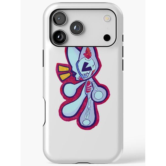 Cartoon Skeleton Figure Tough Case for Apple iPhone, Polycarbonate and TPU, Light Blue, Magenta and Orange