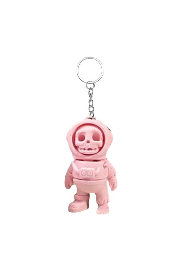 Cartoon Skull Keychain Pendant for Bag Purse Backpack Car Keys, Goth Punk Accessory Gift for Friends Colleagues - Pink Style B