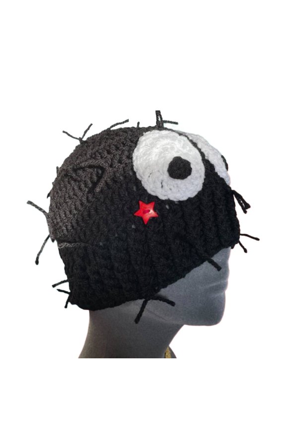 Cartoon Skullcap Hat Handmade Big Eye Hat Cartoon Surprise Gift for Girlfriend for Vacations Funny Eye