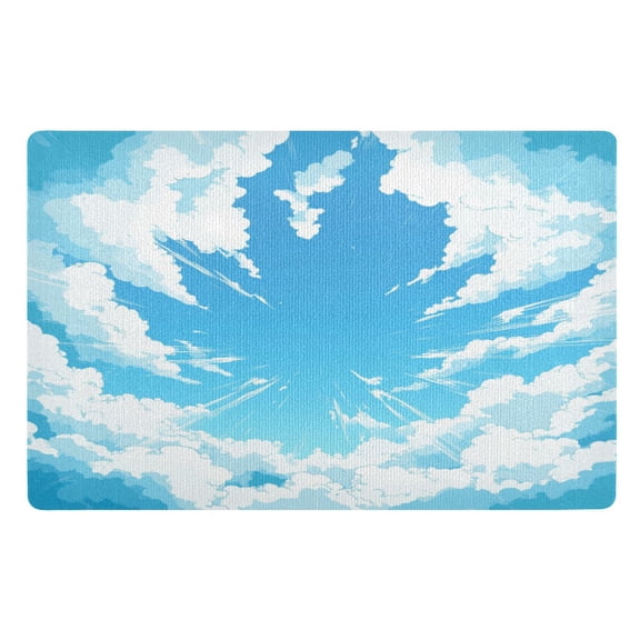 Cartoon Sky Doormat 32x20 inch Non Slip Doormat Absorbent Welcome Mat Indoor Doormat for Bedroom Living Room