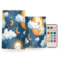 thumbnail image 1 of Cartoon Sky Pattern Flameless LED Candle Set with Remote, Battery Operated Color Changing Pillar Candles, Set of 2, 1 of 7