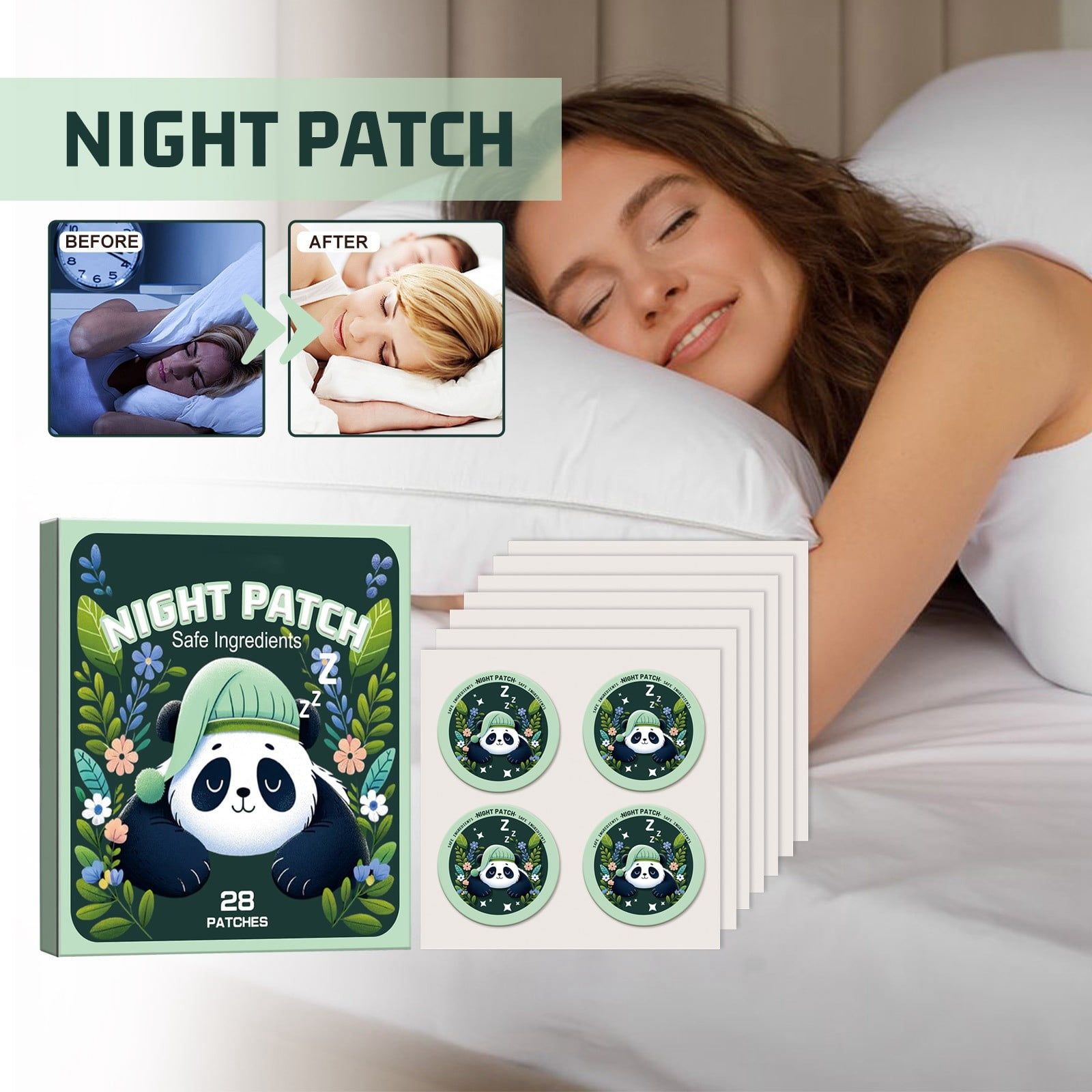 Cartoon Sleep Patch To Physical Stress And Fatigue And Help You Fall ...