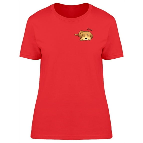 Cartoon Sleeping Dog T-Shirt Women -Image by Shutterstock, Female x-Large