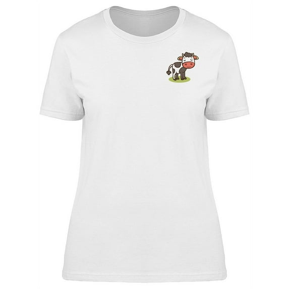 Cartoon Sleepy Cow Pocket T-Shirt Women -Image by Shutterstock, Female Small
