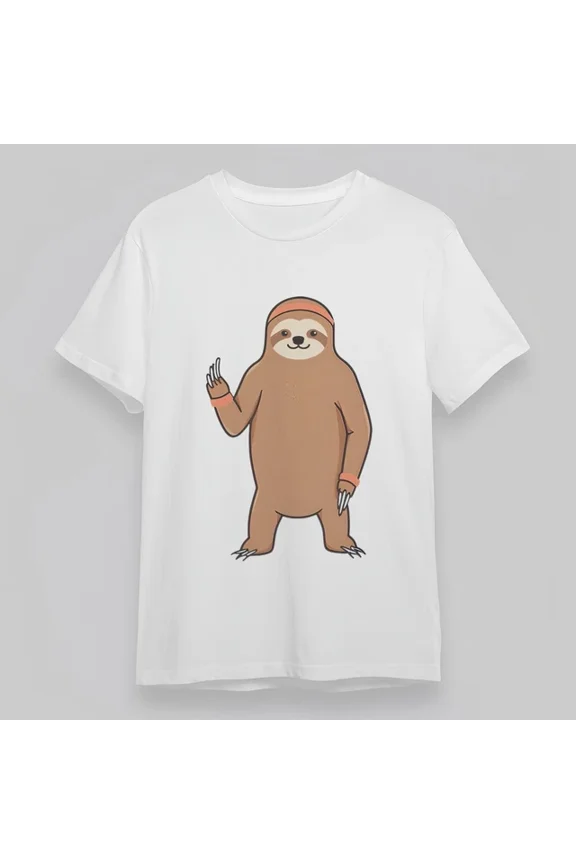 Cartoon Sloth Graphic Cotton Tee