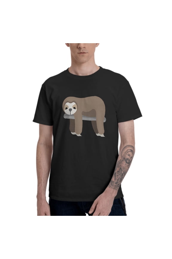 Cartoon Sloth Men's T-Shirt Cotton 100% Summer Tops Fashion Casual Animal Short Sleeves for Men Women Round Collar Top Tees