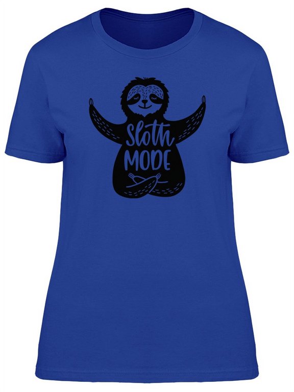 Cartoon Sloth Mode Sketch T-Shirt Women -Image by Shutterstock, Female Medium