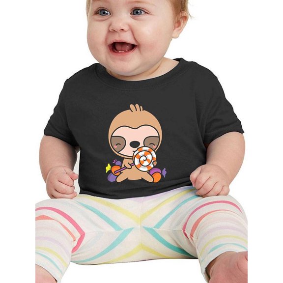 Cartoon Sloth W Candy T-Shirt Infant -Image by Shutterstock,  18 Months