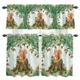 thumbnail image 1 of Cartoon Small Squirrels Kitchen Curtains Valances and Tiers Set of 3 Watercolor Forest Animal Acorn Green Tree Tier Curtains and Valance with Rod Pocket for Small Windows, 27.5"x24", 1 of 9
