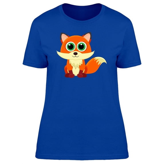 Cartoon Smiling Fox T-Shirt Women -Image by Shutterstock, Female Medium