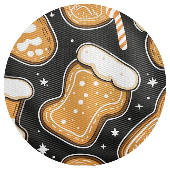 Cartoon Snack Pattern 15.4in Diameter PVC Plate Mat, Heat-Resistant and Cuttable, Kitchen Decor