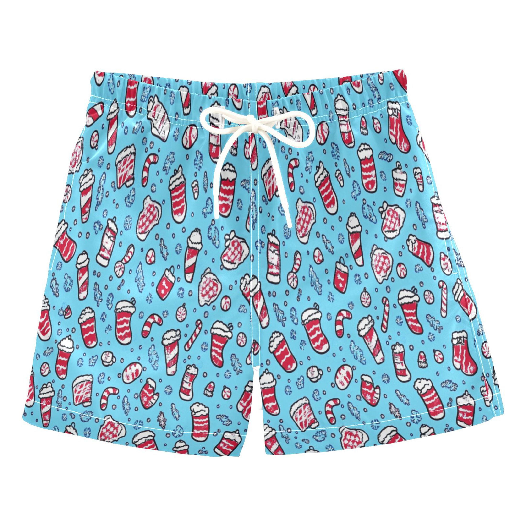 Trunks Design Pattern Cartoon Snack Pattern Design Boys' Swim Trunks Beach Pool Shorts Quick ...