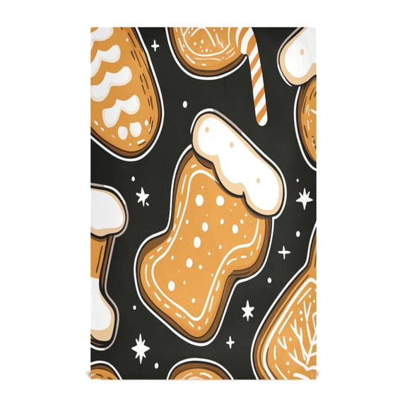 Cartoon Snack Pattern Kitchen Towels Set of 4 Tea Towels for Kitchen Decorative Waffle Dishcloths 28x18in