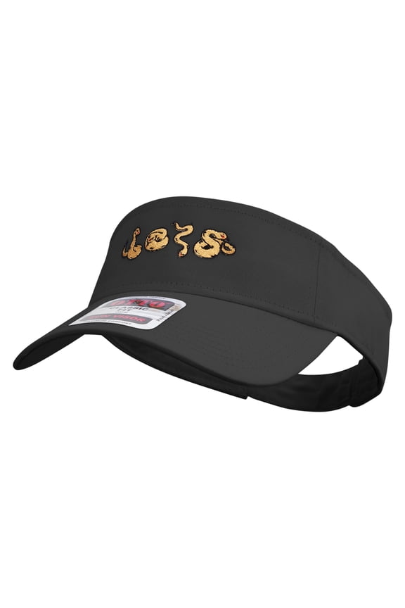 Cartoon Snake Embroidered Cotton Twill Sun Visor - Black OSFM