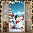 thumbnail image 1 of Cartoon Snowman Christmas Banner Festive Winter Holiday Decoration Colorful Gift Illustration for Christmas Party Indoor Outdoor Celebration, 1 of 8