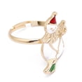 thumbnail image 1 of Cartoon Snowman Christmas Rings, Adjustable Alloy Rings, Unisex Holiday Jewelry, Festive Cartoon Design, Drip Oil Treatment, 1 of 3