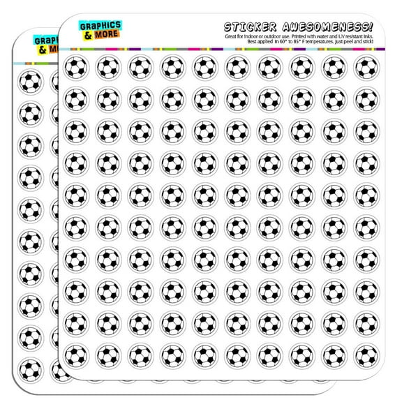 Cartoon Soccer Ball Football 1/2" (0.5") Scrapbooking Crafting Stickers