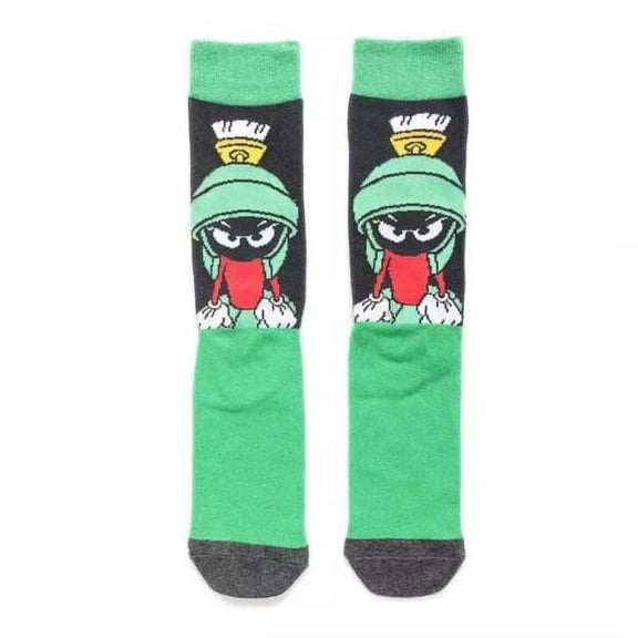 Cartoon Socks, Fun Novelty Mens/Womens Crew Character Socks Green/Red