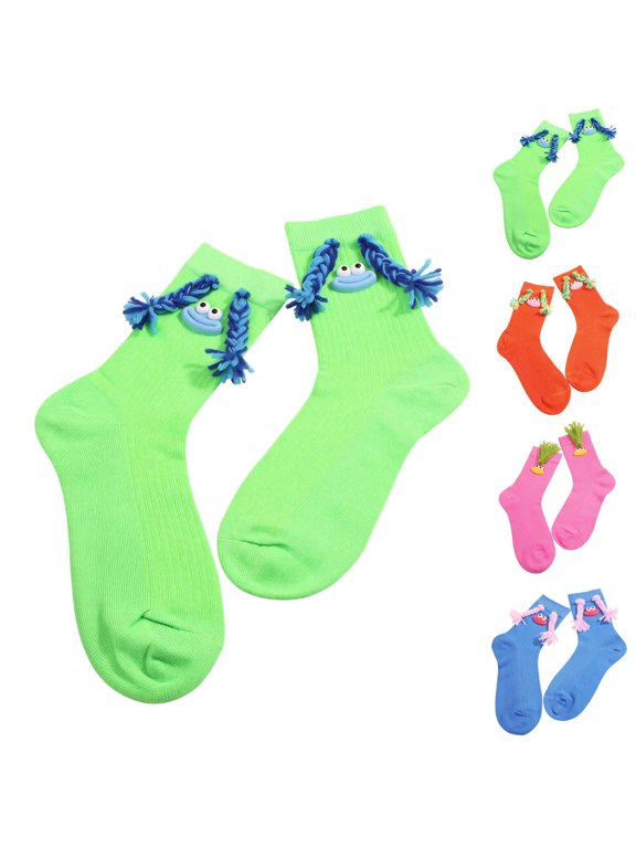 Cartoon Socks Funny Crazy Sock for Women and Men 3D Novelty Silly Ugly Quirky Socks Green One Size