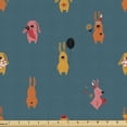 thumbnail image 1 of Ambesonne Cartoon Fabric by the Yard Upholstery, Colorful Rabbits, 1 Yard, Multicolor, 1 of 5