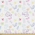 thumbnail image 1 of Ambesonne Cartoon Fabric by the Yard Upholstery, Elephants Bears, 1 Yard, Multicolor, 1 of 5