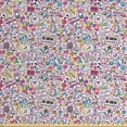 thumbnail image 1 of Ambesonne Cartoon Fabric by the Yard Upholstery, Music Keys Sound Speaker, 3 Yards, Multicolor, 1 of 4