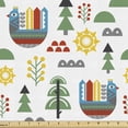 thumbnail image 1 of Ambesonne Cartoon Fabric by the Yard Upholstery, Chicken Shaped Apartments, 10 Yards, Off White and Multicolor, 1 of 5