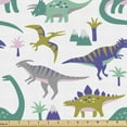 thumbnail image 1 of Ambesonne Cartoon Fabric by the Yard Upholstery, Dinosaurs Mountains Trees, 2 Yards, Multicolor, 1 of 4