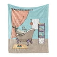 thumbnail image 1 of Cartoon Soft Flannel Fleece Blanket, Cartoon Style Bathroom Design Shower Tub Colorful House Nursery Theme Illustration, Cozy Plush for Indoor and Outdoor Use, 50" x 70", Multicolor, by Ambesonne, 1 of 6